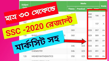 SSC Result with Marksheet 2020✅ SSC result 2020✅ SSC result with Marksheet ✅SSC result with Number