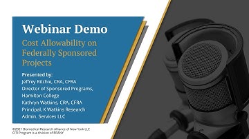 CITI Program Webinar Demo - Cost Allowability on Federally Sponsored Awards