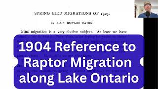 An early reference to hawk watching along the south shore of Lake Ontario (E.H. Eaton, 1904)