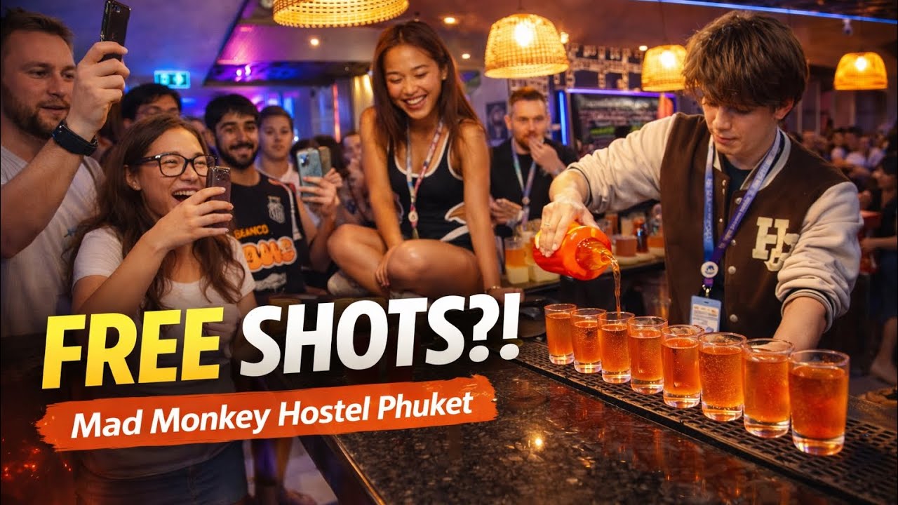 This Hostel Party Was WILD 😳🍻 | Mad Monkey Phuket Nightlife #madmonkey  #thailand