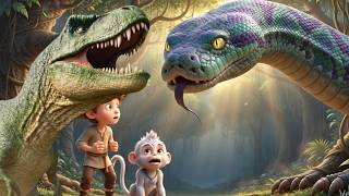 Epic Battle Between a Dinosaur and a Giant Creature to Protect Boby & BamBa
