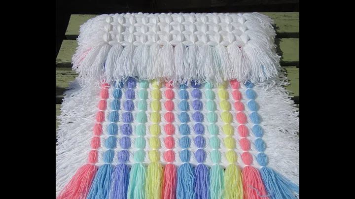 Popcorn Blanket, made on a pom pom loom frame