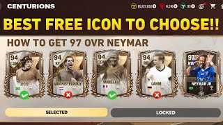BEST FREE 2x 94 RATED ICON TO CHOOSE!! HOW TO GET 97 NEYMAR FREE CENTURION EVENT GUIDE FC MOBILE!!