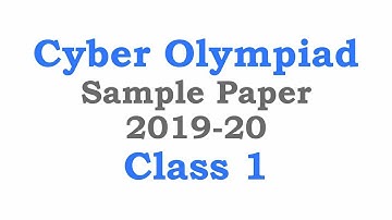 NCO Cyber Olympiad Class 1 Sample Paper 2019-20