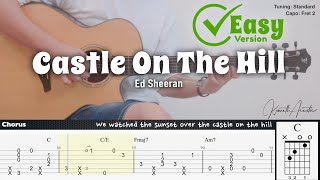 Castle On The Hill (Easy Version) - Ed Sheeran | Fingerstyle Guitar | TAB + Chords + Lyrics
