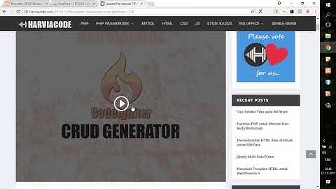 Tools Codeigniter CRUD Generator Terbaru