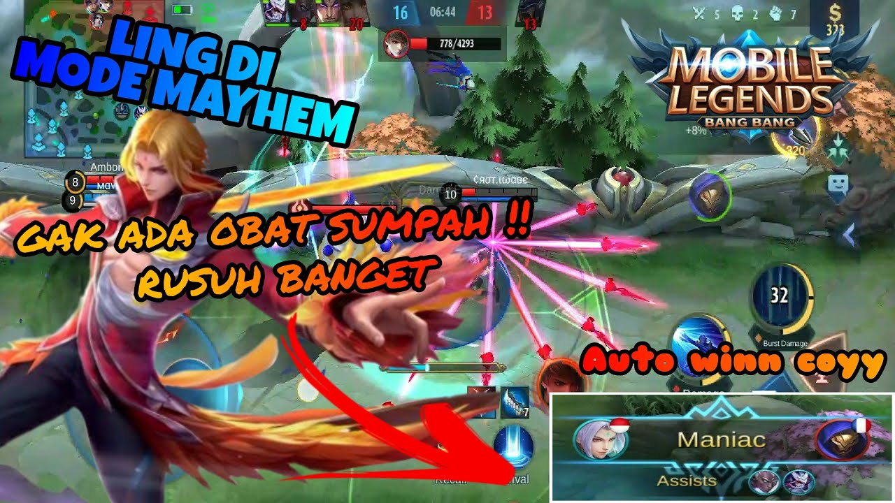 LING DI MODE MAYHEM !!! GAK ADA OBAT SUMPAH - Mobile Legends - YouTube