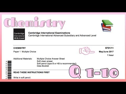 Download AS Level Chemistry//Q1-10//Full Explanation// MCQ 9701/11/M/J/2017☆