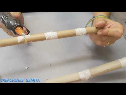 🌾Como hacer Bambú Artificial,🌱 reciclando tubos de cartón. 