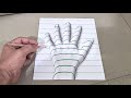 Easy 3d drawing hand on paper for beginners