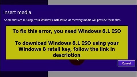 How to Reset Windows 8.1 - Fix Some Files are Missing