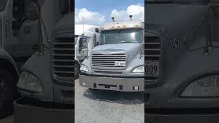 Beautiful Older Blue Freightliner Visor Lights With Two Horns On Cab Bumper Cutouts Nice Big Rig