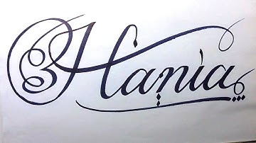 Hania Name Signature Calligraphy Status | How to Cursive write with cut Marker #hania @Hania