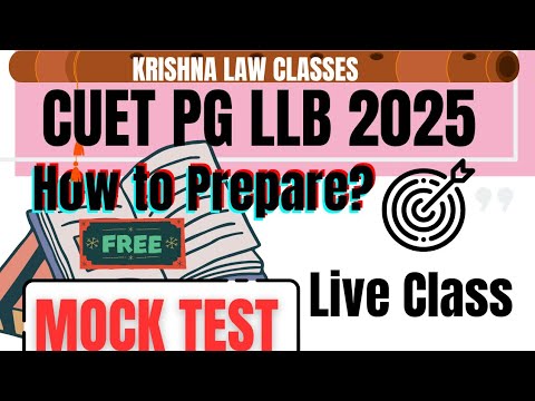 How to prepare CUET PG LLB 2025 | Free Mock | link Given in Description ...