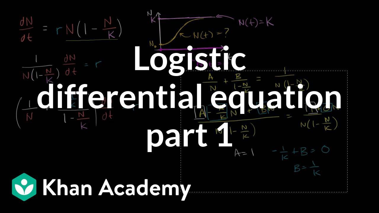 Solving the logistic differential equation part 1 | Khan Academy