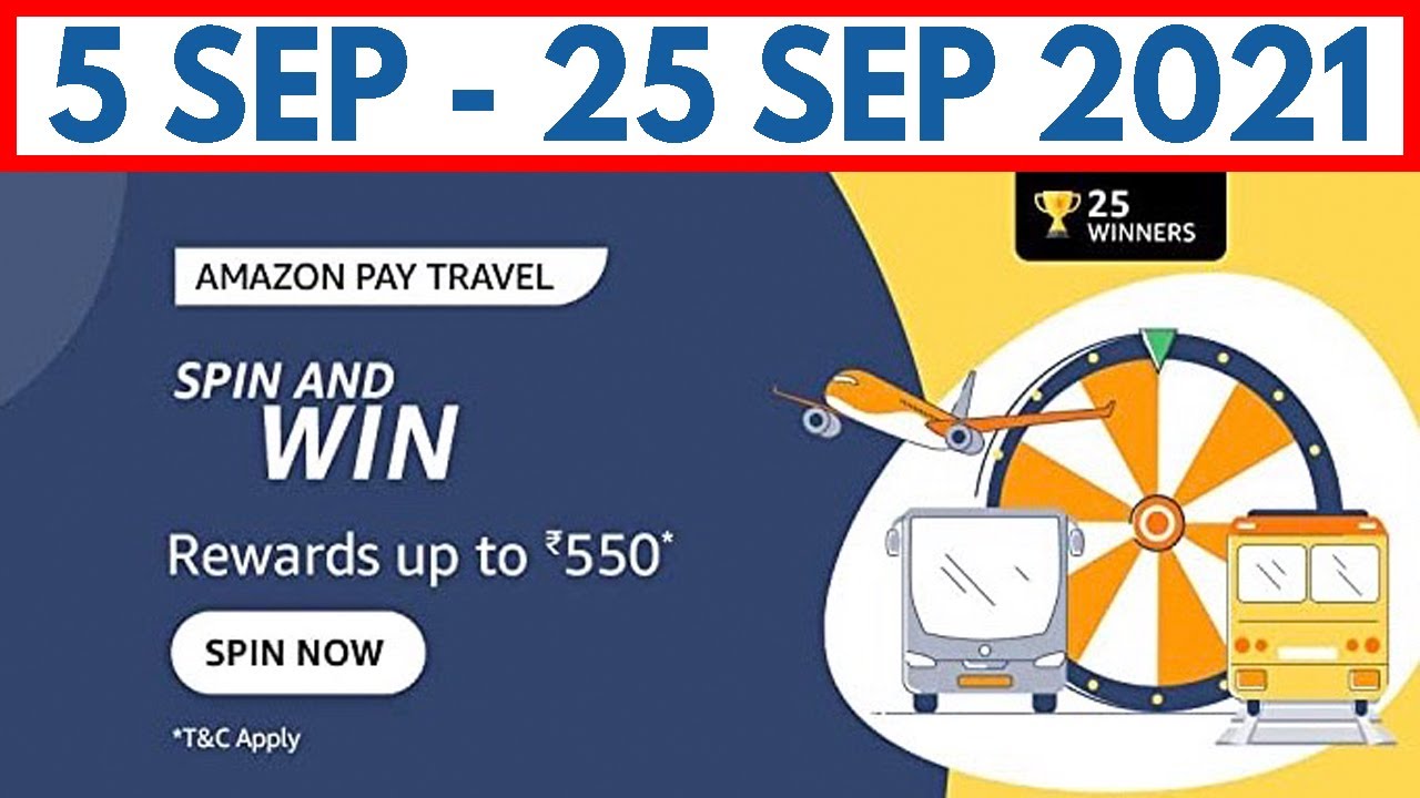 Amazon Pay Travel Spin and Win Quiz Answers today Win Rs 550 5 September 2021 Fun Zone