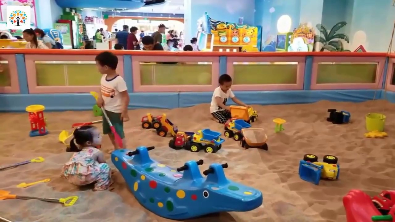 Indoor Playground Family for kids playing sand game playground - YouTube