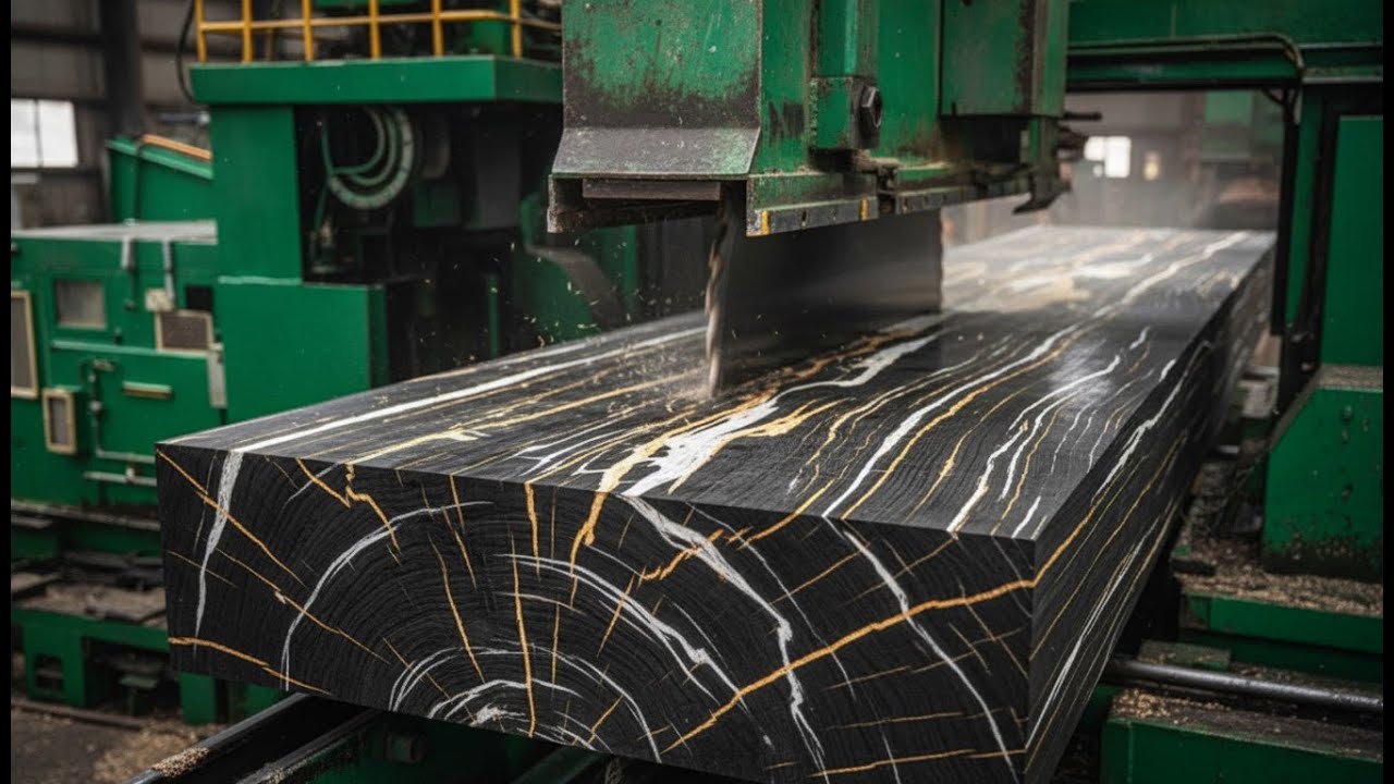 Large-Scale Giant Wood Processing | Giant Machinery Handling Enormous Logs, Unique Tea Table Design