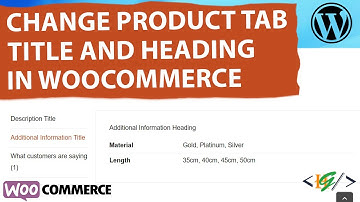 How to Change Product Tab Titles and Headings in WooCommerce WordPress