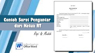 Contoh Surat Pengantar dari Ketua RT