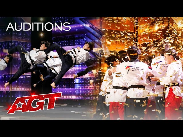 Golden Buzzer: World Taekwondo Demonstration Team Shocks the Judges - America's Got Talent 2021 class=