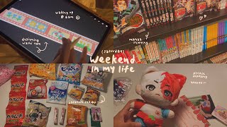 saturday vlog :: waking up at 6am, manga shopping, designing washi tape, + unboxing plushie &amp; snacks