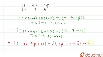 If the point (2 , alpha , beta)  lies on the plane which passes through the points (3,4,2) and (...