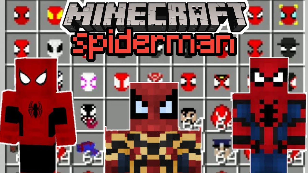 spiderman mod minecraft pe - YouTube