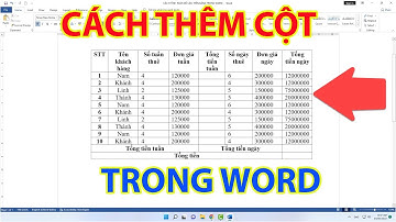 Cách Thêm Cột Trong Word