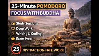 Pomodoro 25/5 Timer ⏳ Buddha Inspired Focus Session | Deep Study Meditation Music 🎧