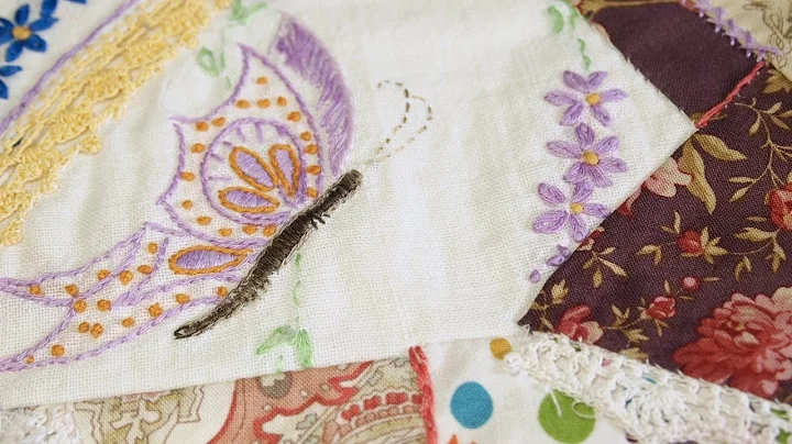 How to Add Vintage Embroidery Pieces to a Crazy Quilt Square