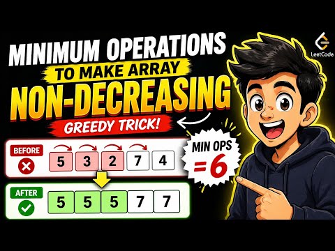 Minimum Operations to Make Array Non-Decreasing | Greedy Explained 