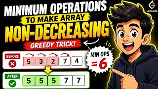 Minimum Operations to Make Array Non-Decreasing | Greedy Explained 
