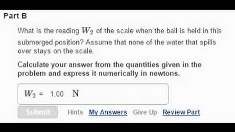 MasteringPhysics: Submerged Sphere in a Beaker