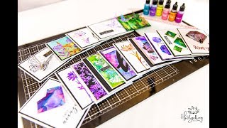 15 Cards Using Alcohol Pearls and Alcohol Ink Smooshing - Tips & Techniques & Ideas & No Mess Ideas!