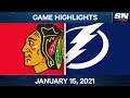 NHL Game Highlights | Blackhawks vs. Lightning - Jan. 15, 2021