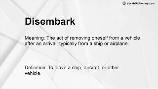 Disembark Meaning