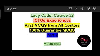 LCC-23 ICTOs MCQS | Lady Cadet Course Computer Science, IT Most important MCQS | Part 2