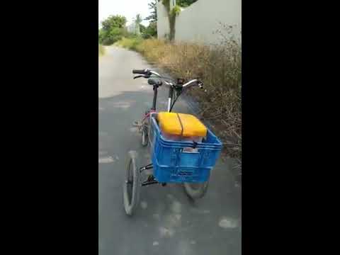 Tilting E cargo trike gravel test ride 