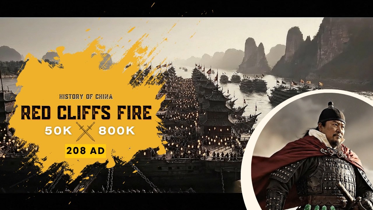 Battle of Red Cliffs 208 AD: Fire Attack Burned 800,000 Cao Cao's Troops | AI Recreation