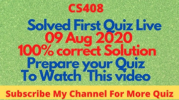 cs408 Solved Quiz#1|cs408 Quiz 1st live Attempt |cs408 Quiz 1 solution