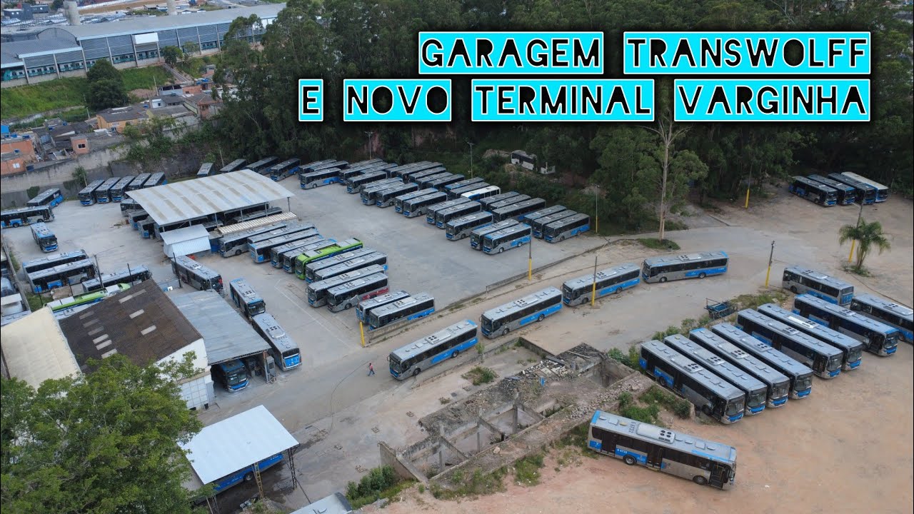 GARAGEM (UNIÃO) DA TRANSWOLF e OBRAS DO NOVO TERMINAL VARGINHA - ÔNIBUS VISTO DO ALTO