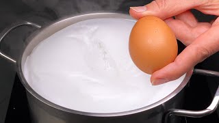 Pour the egg into the boiling milk! I don't buy cheese at the market anymore
