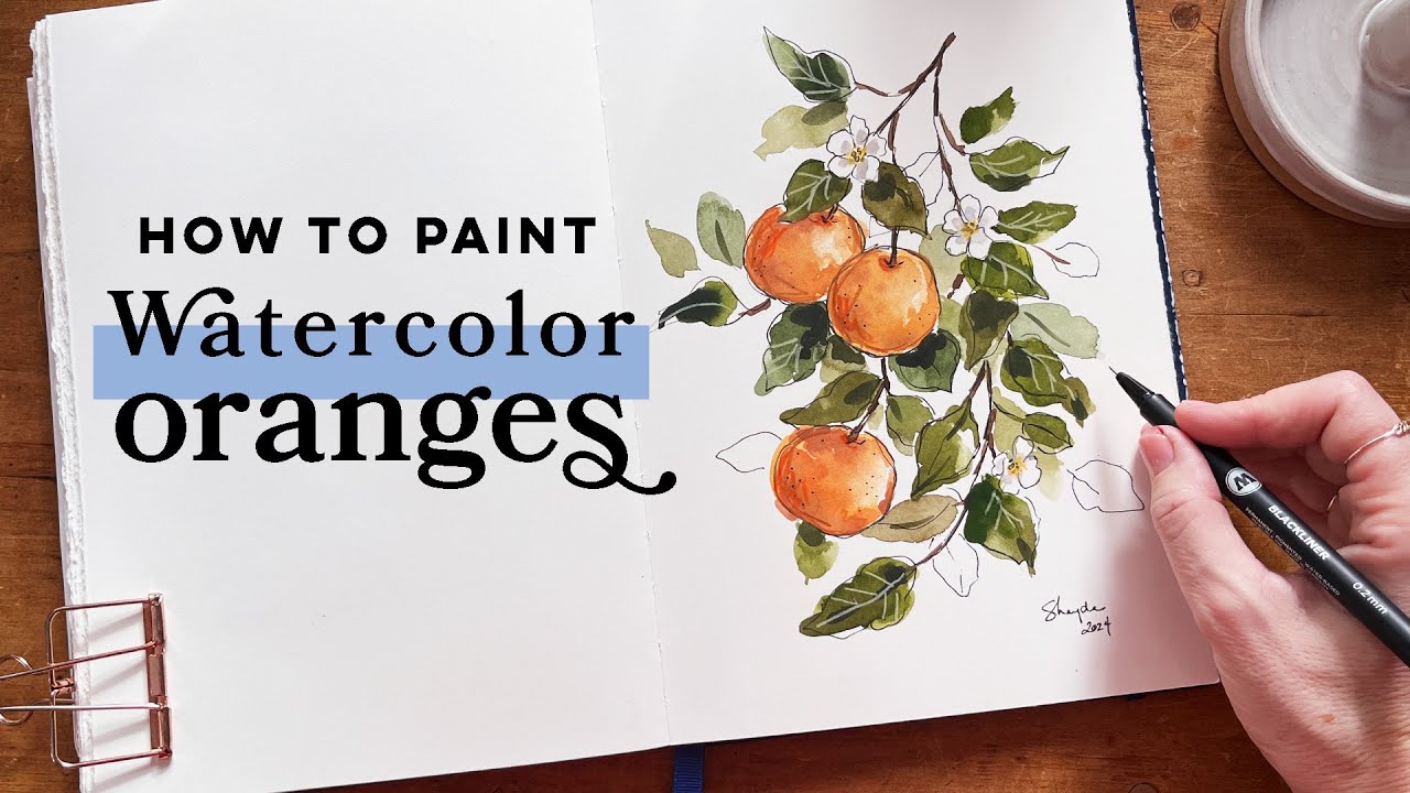 Oranges & Blossoms – A Mixed Media Watercolor Tutorial
