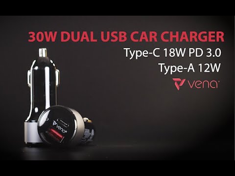 Best PD Dual Port Car Charger for iPhone Pixel Samsung Galaxy by Vena