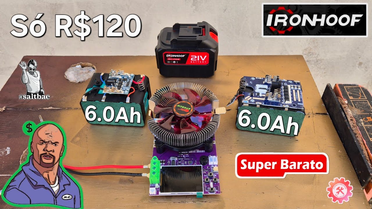 MENTIU PRO TIO - Bateria Custo Benefiçio IRONHOOF 21V 6Ah (Mega Barato)