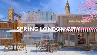 Morning spring in London city / Outdoor coffee shop ambience / Elegant bossa nova jazz music