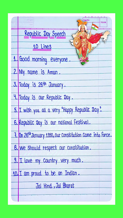 10 lines speech on republic Day/speech on republic Day/26 january speech 10 lines/republic Day speec