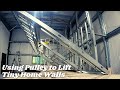Week 2 of ?? DIY Tiny Home - Hoisting Metal Frame with Pulley System