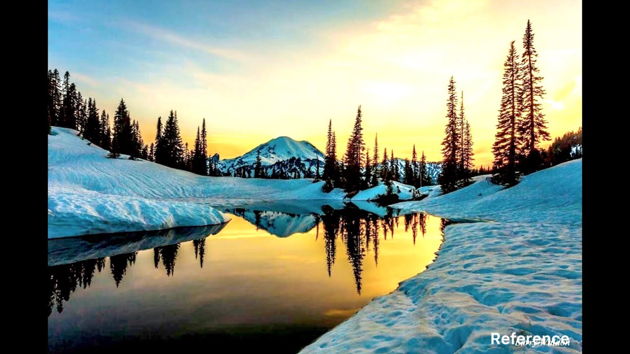 Watercolor Sunset Landscape Painting 